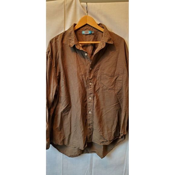 Fresh Produce Shirt‎ Mens Sz 2XL Brown Button Front Long Sleeve - Picture 1 of 3